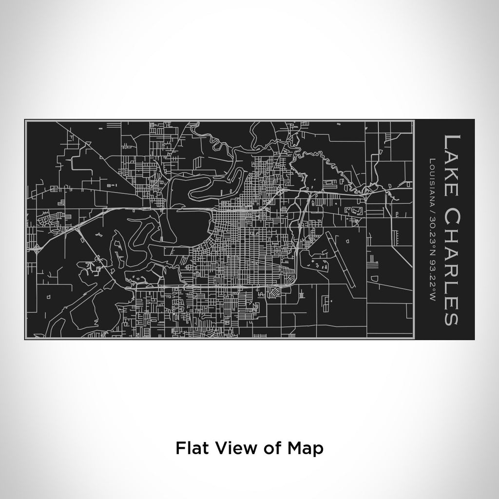 Lake Charles - Louisiana Map Insulated Bottle in Matte Black