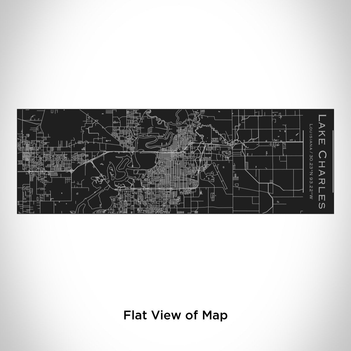 Lake Charles - Louisiana Map Insulated Cup in Matte Black