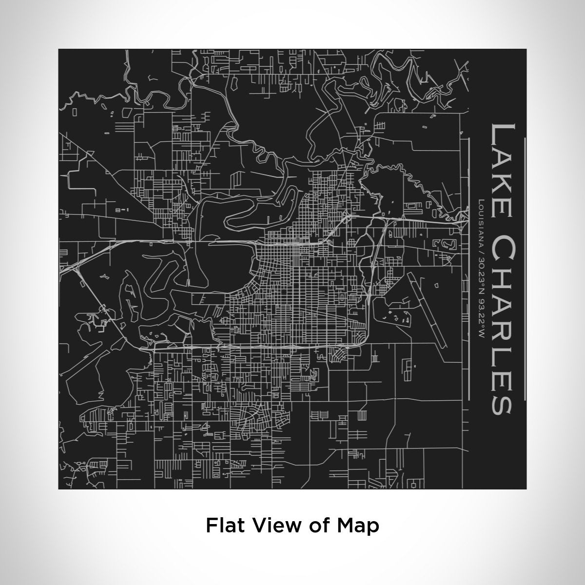 Lake Charles - Louisiana Map Tumbler in Matte Black