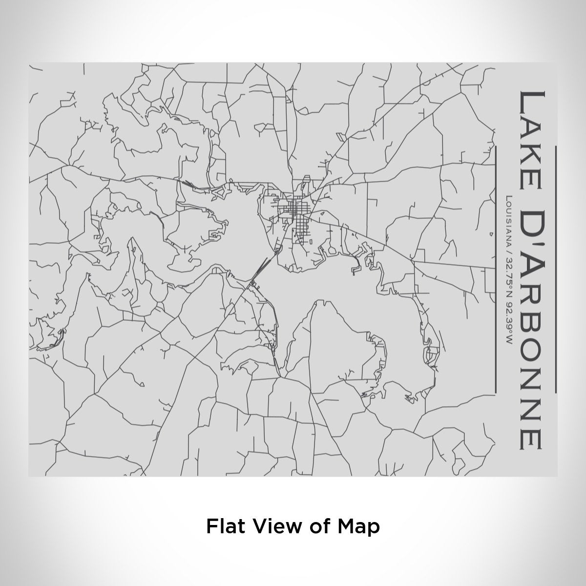 Lake D'Arbonne - Louisiana Engraved Map Bottle with Bamboo Top