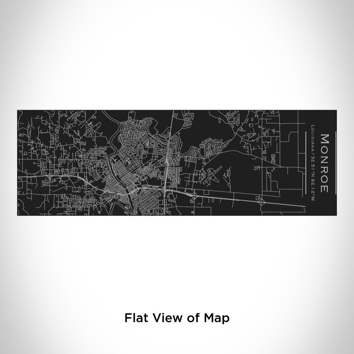 Monroe - Louisiana Engraved Map Insulated Cup in Matte Black