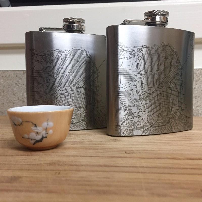 New Orleans - Louisiana Map Hip Flask