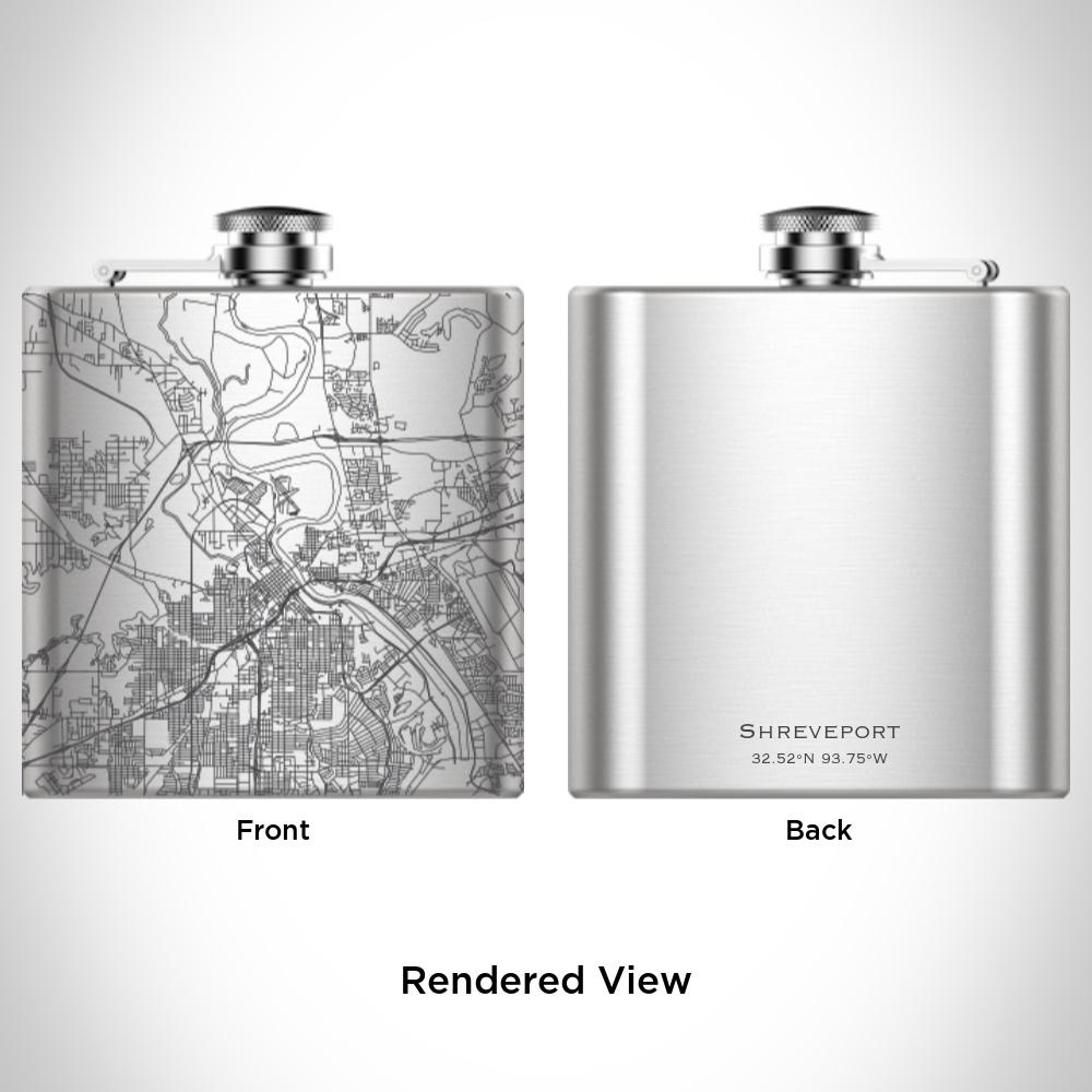 Shreveport - Louisiana Map Hip Flask