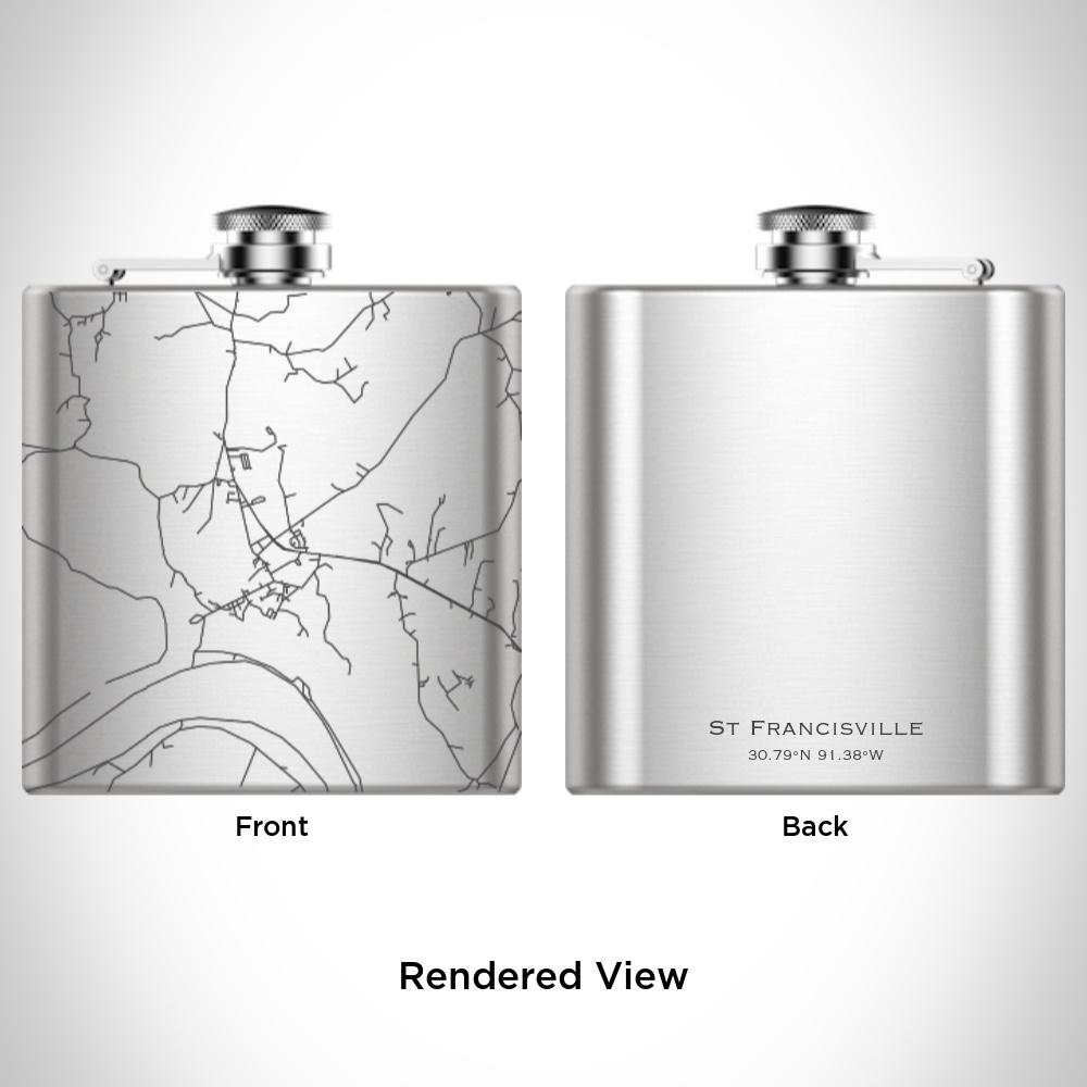 St Francisville - Louisiana Map Hip Flask