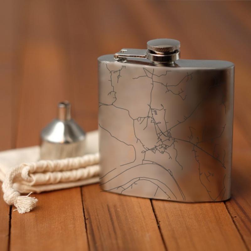 St Francisville - Louisiana Map Hip Flask