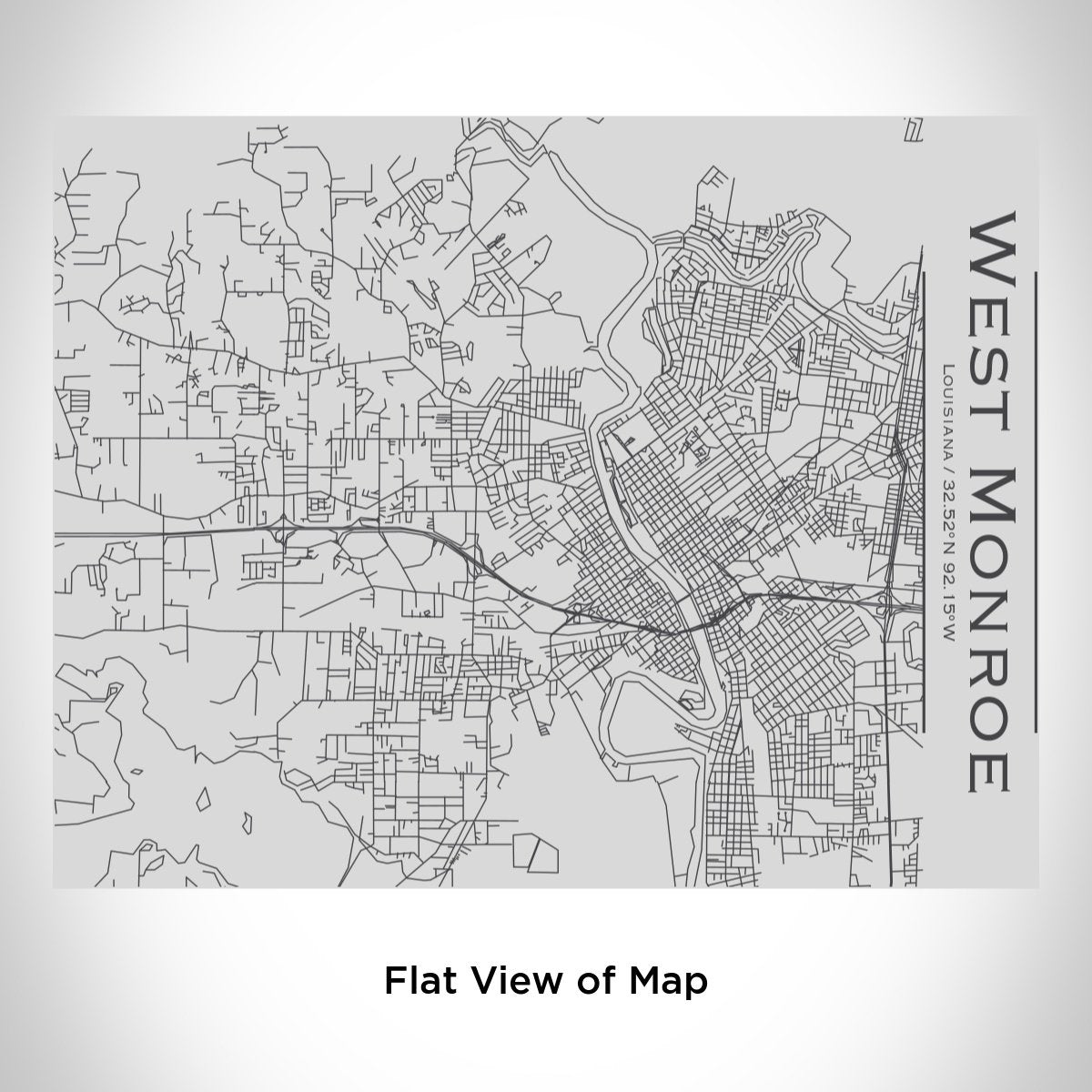 West Monroe - Louisiana Engraved Map Bottle with Bamboo Top