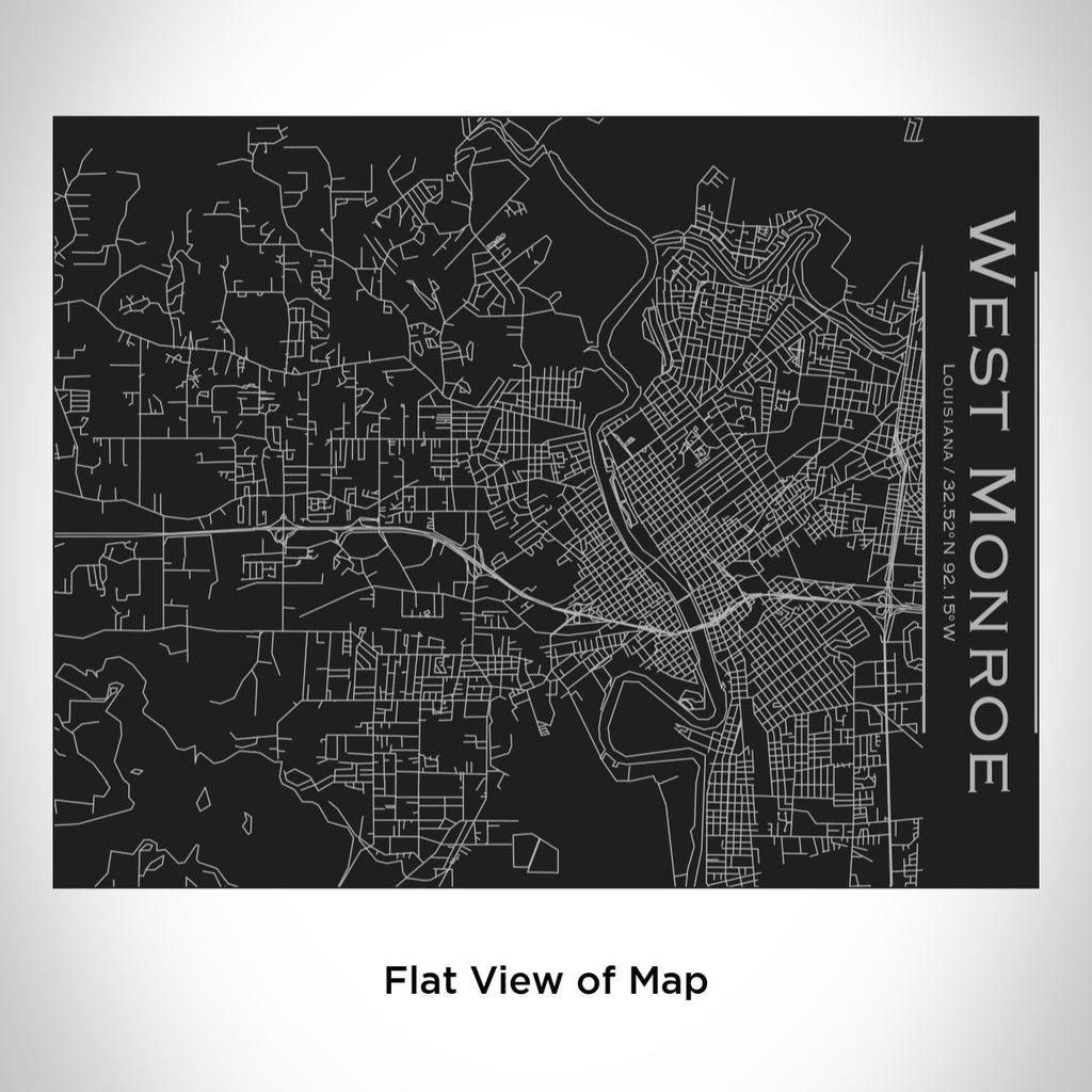 West Monroe - Louisiana Engraved Map Bottle with Bamboo Top in Matte