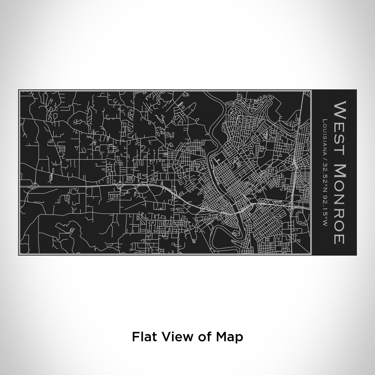 West Monroe - Louisiana Engraved Map Insulated Bottle in Matte Black